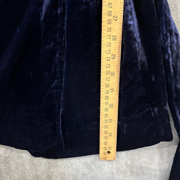 J Crew Velvet Wrap Dress Navy Blue Knee Length Tie Pockets Womens Sz 2 NEW $148 - Picture 5 of 11